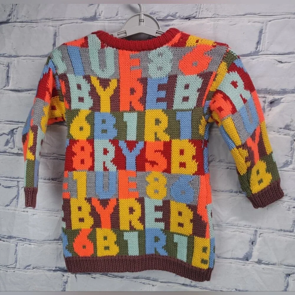 Burberry Children Kids Girls Sweater Dress Alphabet Knit Italy Size 4(US)